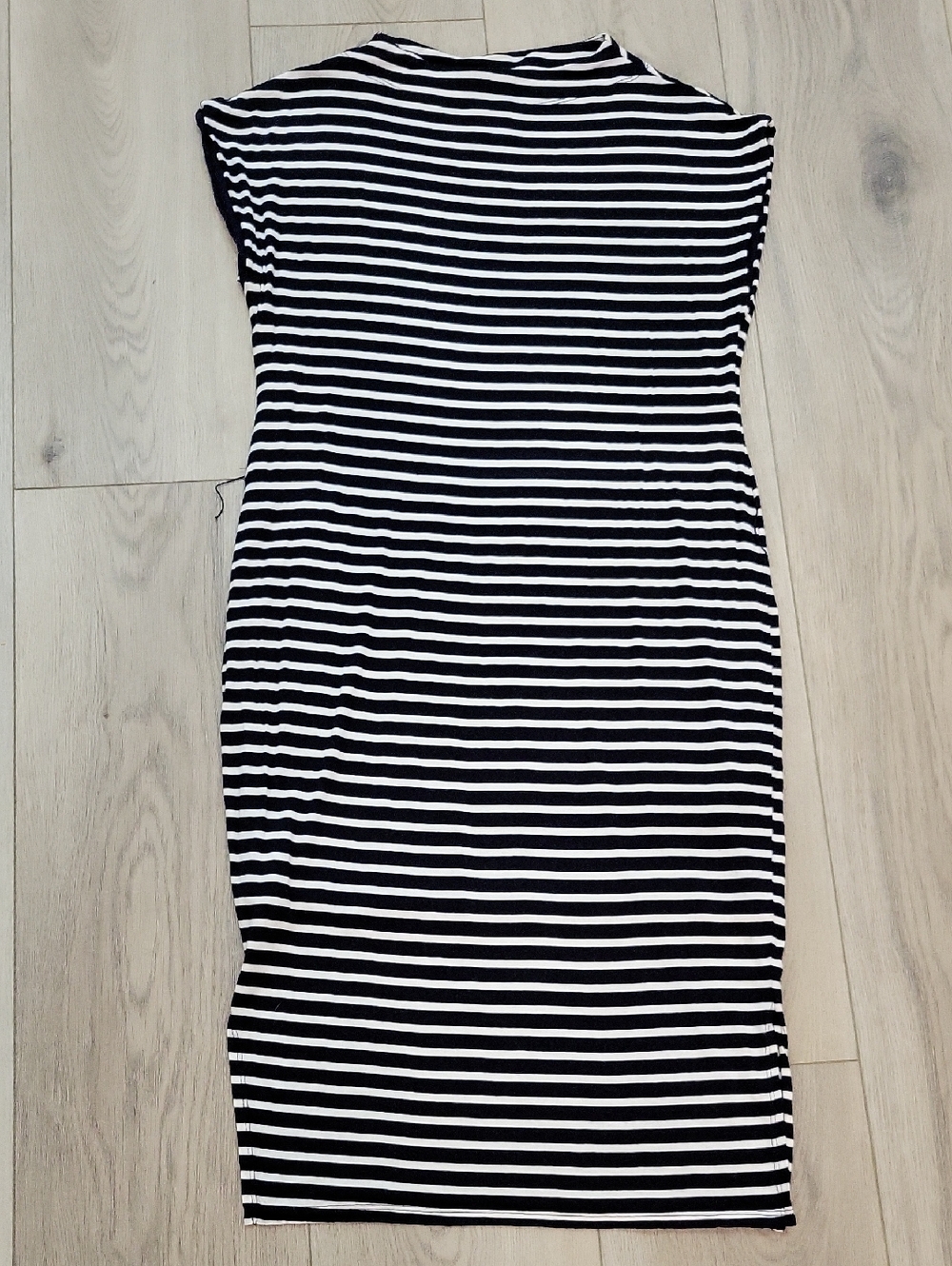 dolan Navy and White Striped Midi Dress